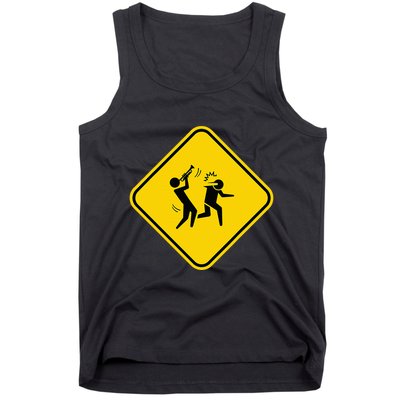 Warning Sign Trumpet Funny Trumpeter Instrument Lover Outfit Tank Top