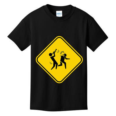 Warning Sign Trumpet Funny Trumpeter Instrument Lover Outfit Kids T-Shirt