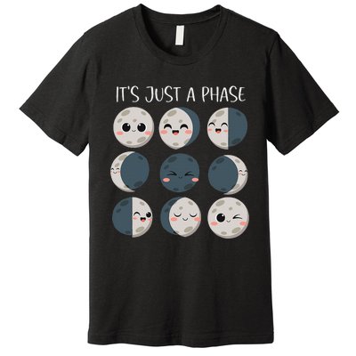 Women Science Teacher Moon Phases Scientist Back To School Premium T-Shirt