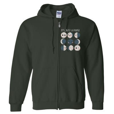 Women Science Teacher Moon Phases Scientist Back To School Full Zip Hoodie