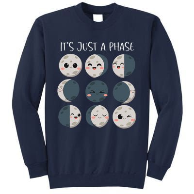 Women Science Teacher Moon Phases Scientist Back To School Tall Sweatshirt