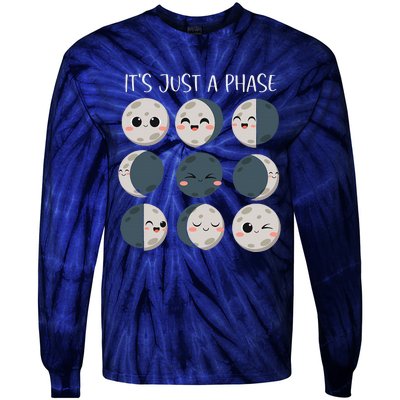 Women Science Teacher Moon Phases Scientist Back To School Tie-Dye Long Sleeve Shirt