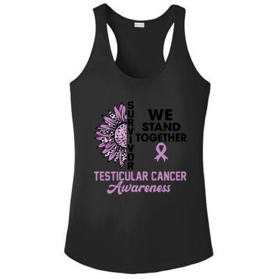 We Stand Together Testicular Cancer Awareness Month Survivor Cool Gift Ladies PosiCharge Competitor Racerback Tank