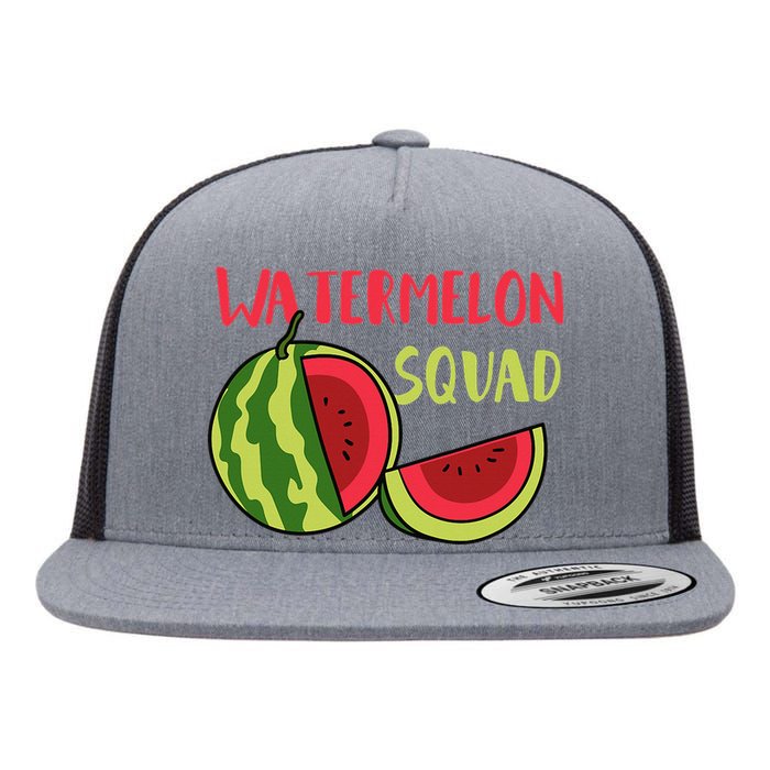 Watermelon Squad Tropical Fruits Flat Bill Trucker Hat