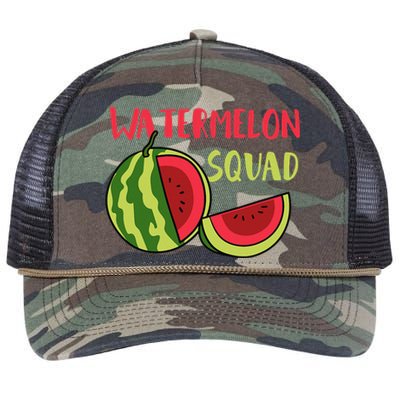 Watermelon Squad Tropical Fruits Retro Rope Trucker Hat Cap