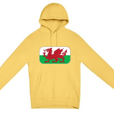 Wales Soccer Team Welsh Flag Y Ddraig Goch Premium Pullover Hoodie