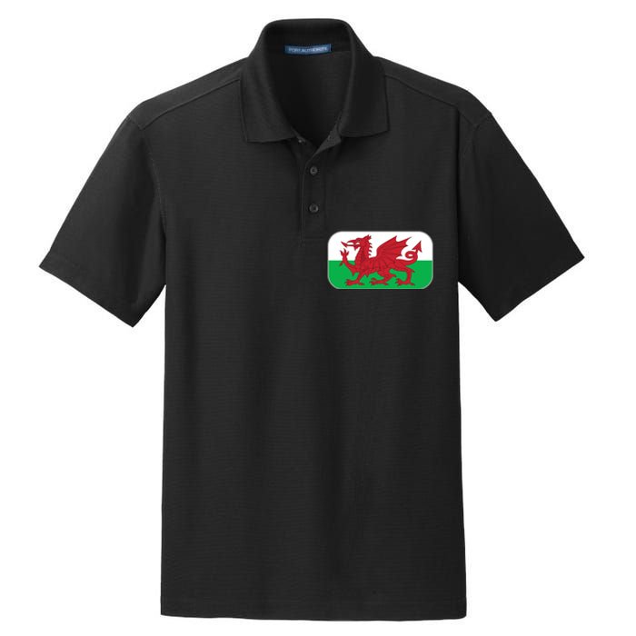 Wales Soccer Team Welsh Flag Y Ddraig Goch Dry Zone Grid Polo