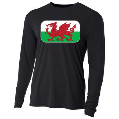 Wales Soccer Team Welsh Flag Y Ddraig Goch Cooling Performance Long Sleeve Crew