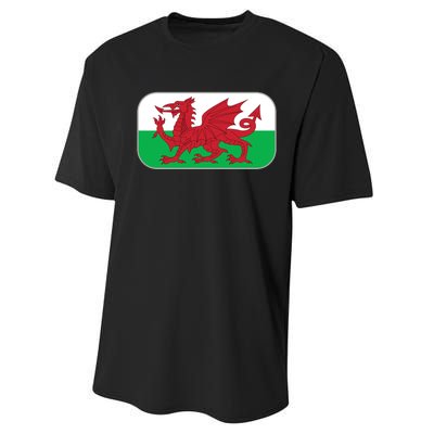 Wales Soccer Team Welsh Flag Y Ddraig Goch Performance Sprint T-Shirt