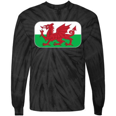 Wales Soccer Team Welsh Flag Y Ddraig Goch Tie-Dye Long Sleeve Shirt