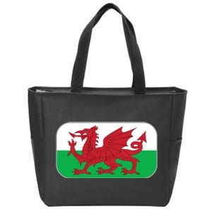 Wales Soccer Team Welsh Flag Y Ddraig Goch Zip Tote Bag