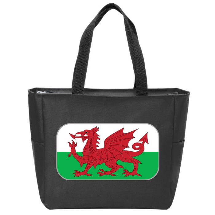 Wales Soccer Team Welsh Flag Y Ddraig Goch Zip Tote Bag