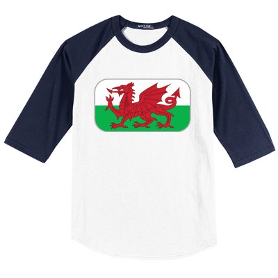 Wales Soccer Team Welsh Flag Y Ddraig Goch Baseball Sleeve Shirt