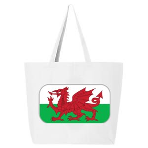 Wales Soccer Team Welsh Flag Y Ddraig Goch 25L Jumbo Tote