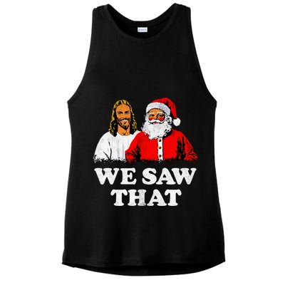 We Saw That Christmas Jesus Santa Claus Christ Ladies PosiCharge Tri-Blend Wicking Tank
