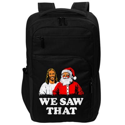 We Saw That Christmas Jesus Santa Claus Christ Impact Tech Backpack
