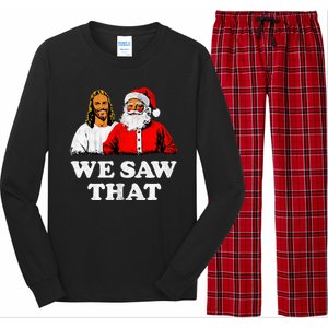 We Saw That Christmas Jesus Santa Claus Christ Long Sleeve Pajama Set