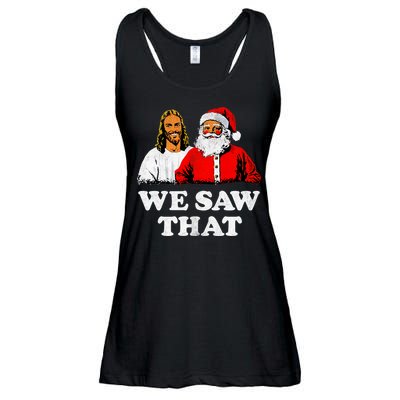 We Saw That Christmas Jesus Santa Claus Christ Ladies Essential Flowy Tank