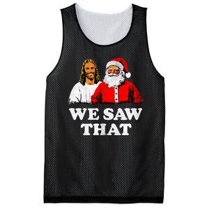 We Saw That Christmas Jesus Santa Claus Christ Mesh Reversible Basketball Jersey Tank