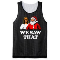 We Saw That Christmas Jesus Santa Claus Christ Mesh Reversible Basketball Jersey Tank