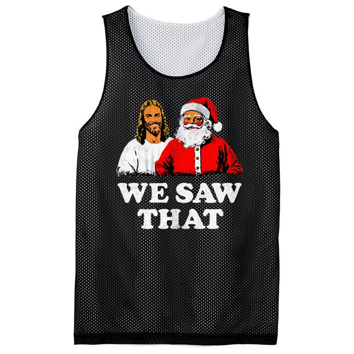 We Saw That Christmas Jesus Santa Claus Christ Mesh Reversible Basketball Jersey Tank