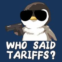  Who Said Tariffs Funny Penguin Gun Resist Penguins Protest Against Tariffs  Button