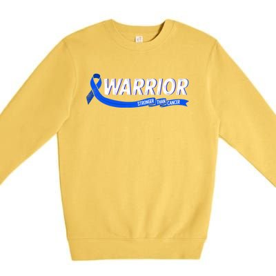 Warrior Stronger Than Cancer Colon Cancer Awareness Gift Premium Crewneck Sweatshirt