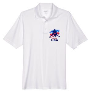 Wrestling Support The Team Wrestling Athlete Usa Flag Men's Origin Performance Pique Polo