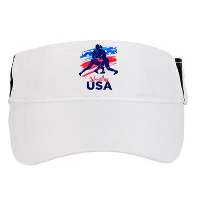 Wrestling Support The Team Wrestling Athlete Usa Flag Adult Drive Performance Visor