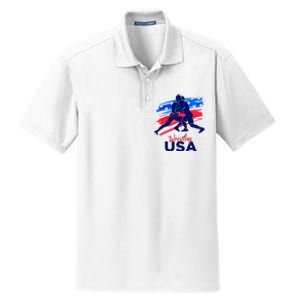 Wrestling Support The Team Wrestling Athlete Usa Flag Dry Zone Grid Polo