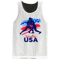 Wrestling Support The Team Wrestling Athlete Usa Flag Mesh Reversible Basketball Jersey Tank