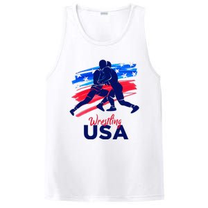 Wrestling Support The Team Wrestling Athlete Usa Flag PosiCharge Competitor Tank