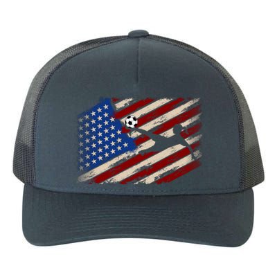 Women Soccer USA Flag Proud Women Soccer Players American Flag Distressed Yupoong Adult 5-Panel Trucker Hat