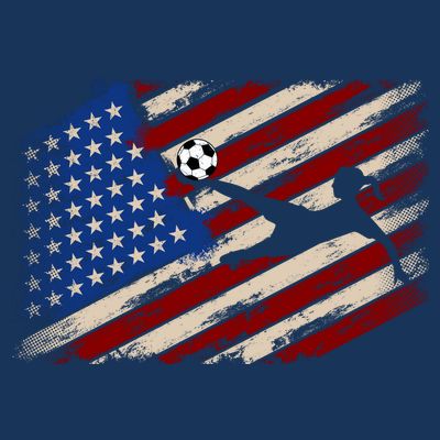 Women Soccer USA Flag Proud Women Soccer Players American Flag Distressed T-Shirt