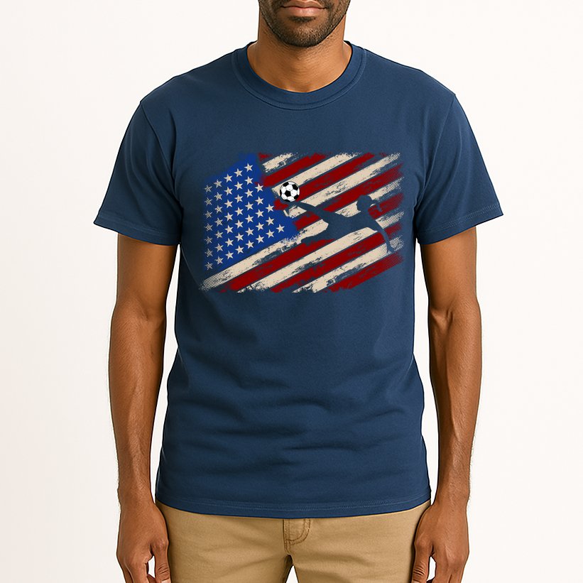 Women Soccer USA Flag Proud Women Soccer Players American Flag Distressed Tall T-Shirt