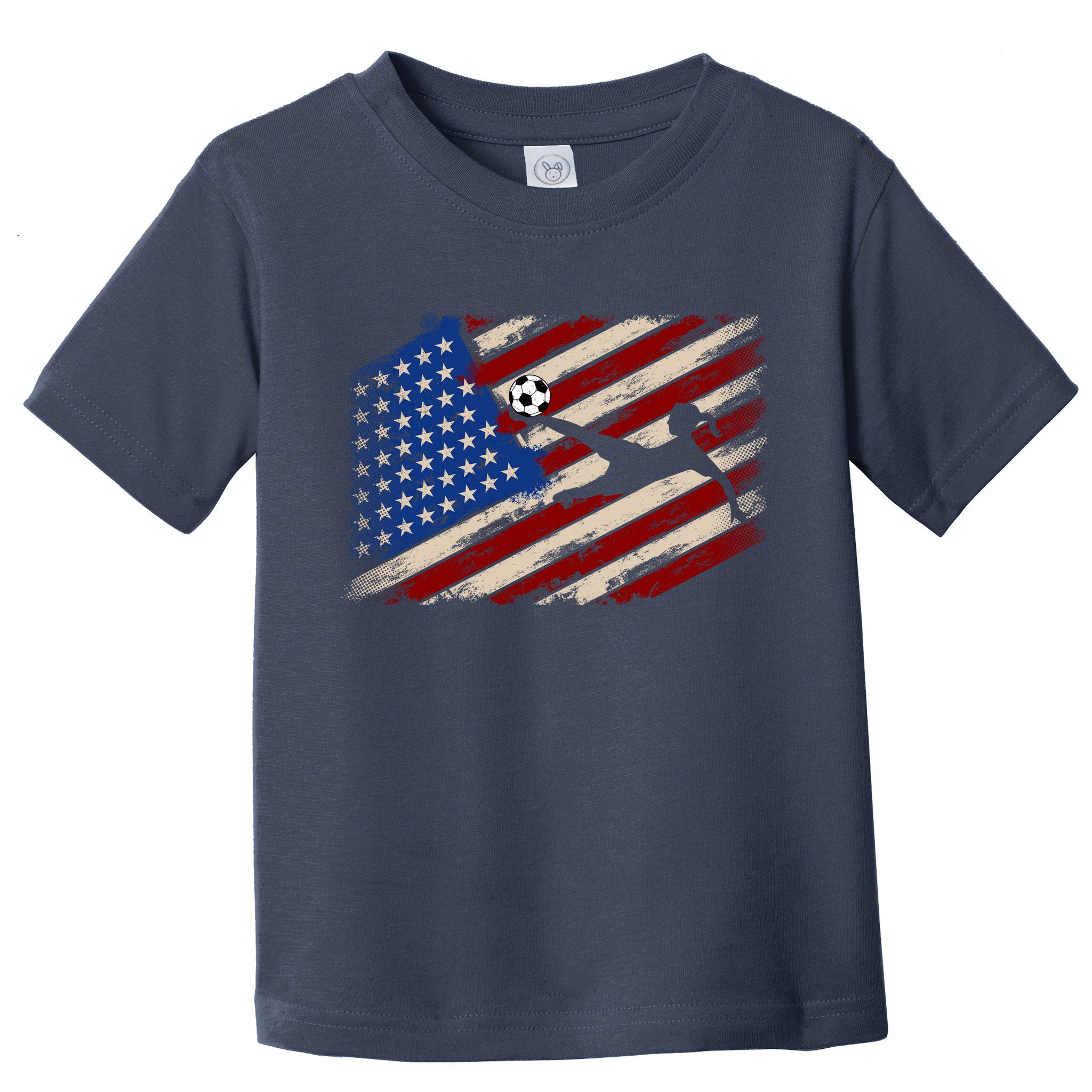 Women Soccer USA Flag Proud Women Soccer Players American Flag Distressed Toddler T-Shirt