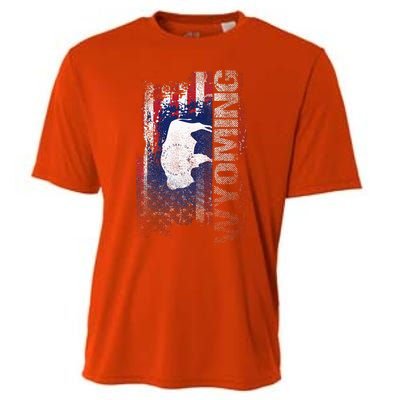 Wyoming State Usa Flag Souvenir Cooling Performance Crew T-Shirt