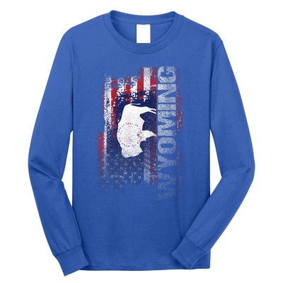 Wyoming State Usa Flag Souvenir Long Sleeve Shirt