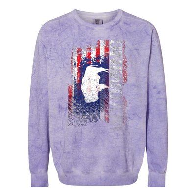 Wyoming State Usa Flag Souvenir Gift Colorblast Crewneck Sweatshirt