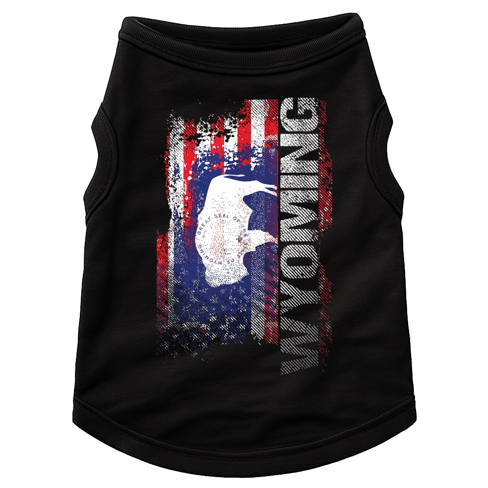Wyoming State Usa Flag Souvenir Gift Doggie Tank