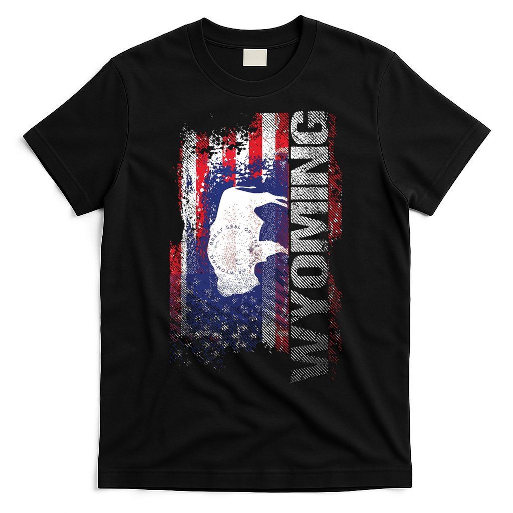 Wyoming State Usa Flag Souvenir Gift T-Shirt