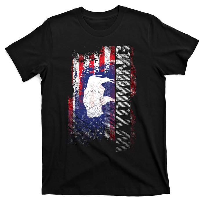 Wyoming State Usa Flag Souvenir Gift T-Shirt