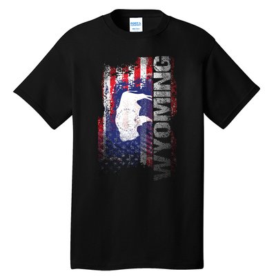 Wyoming State Usa Flag Souvenir Gift Tall T-Shirt