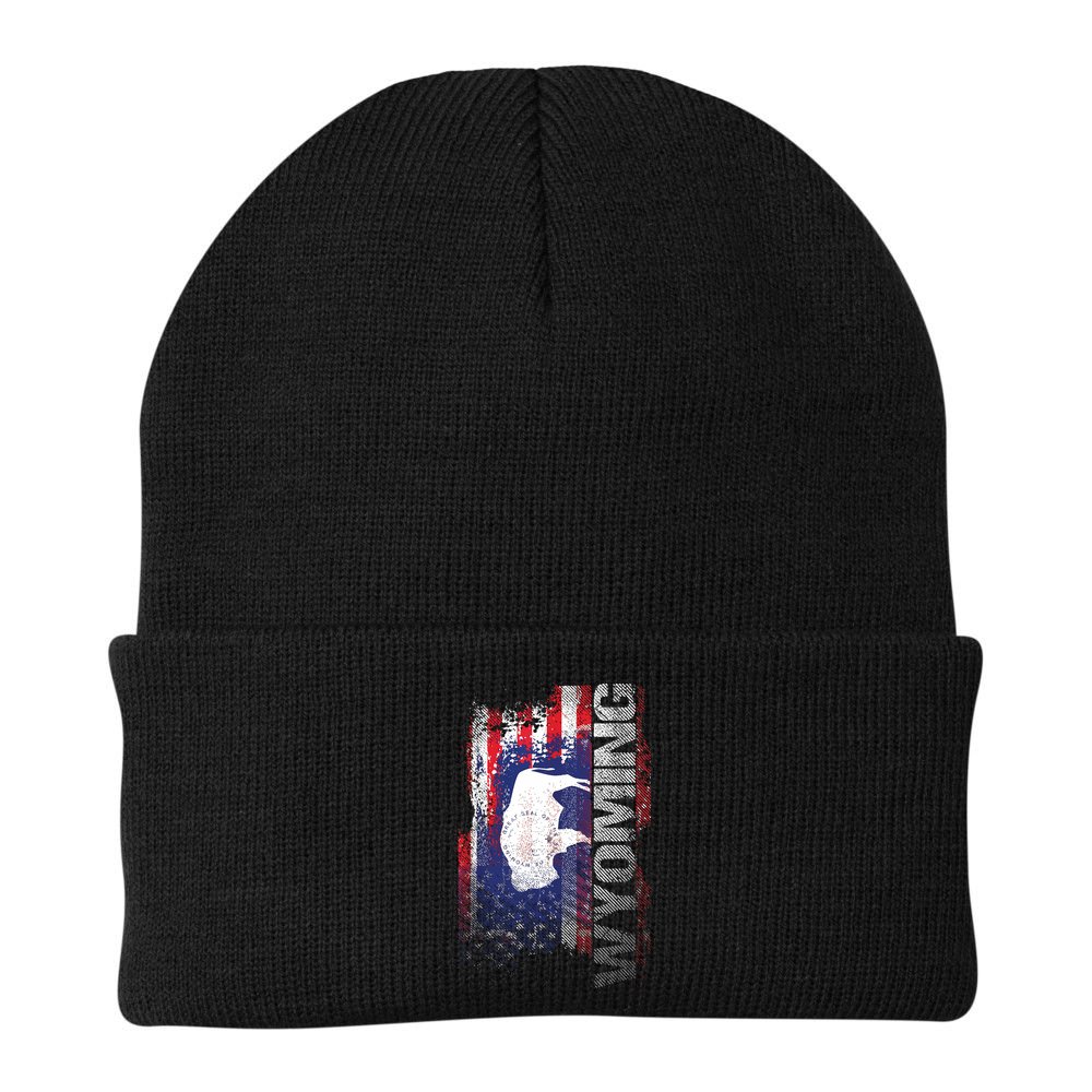 Wyoming State Usa Flag Souvenir Gift Beanie