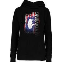 Wyoming State Usa Flag Souvenir Gift Womens Funnel Neck Pullover Hood