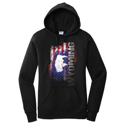 Wyoming State Usa Flag Souvenir Gift Women's Pullover Hoodie