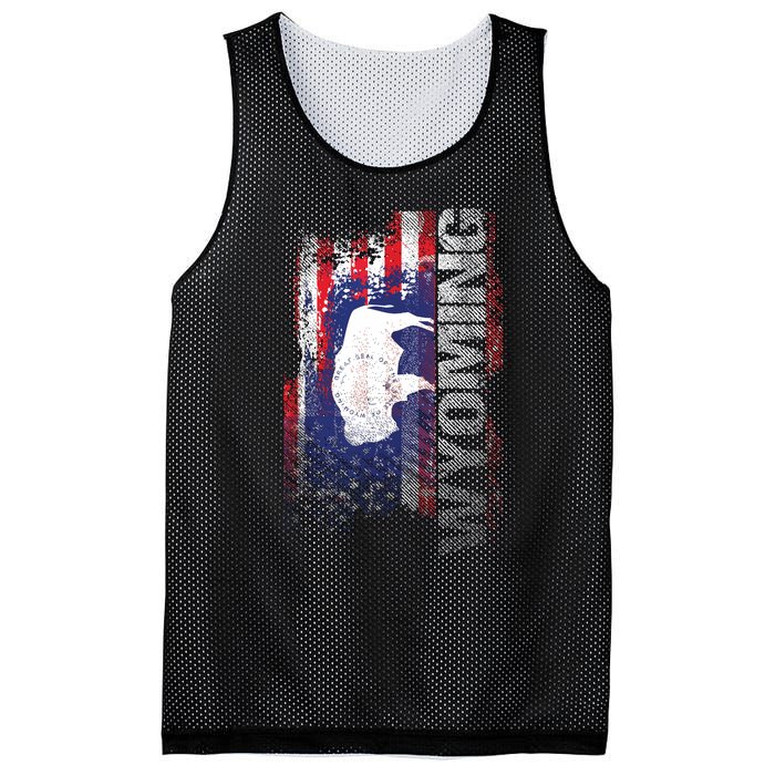 Wyoming State Usa Flag Souvenir Gift Mesh Reversible Basketball Jersey Tank