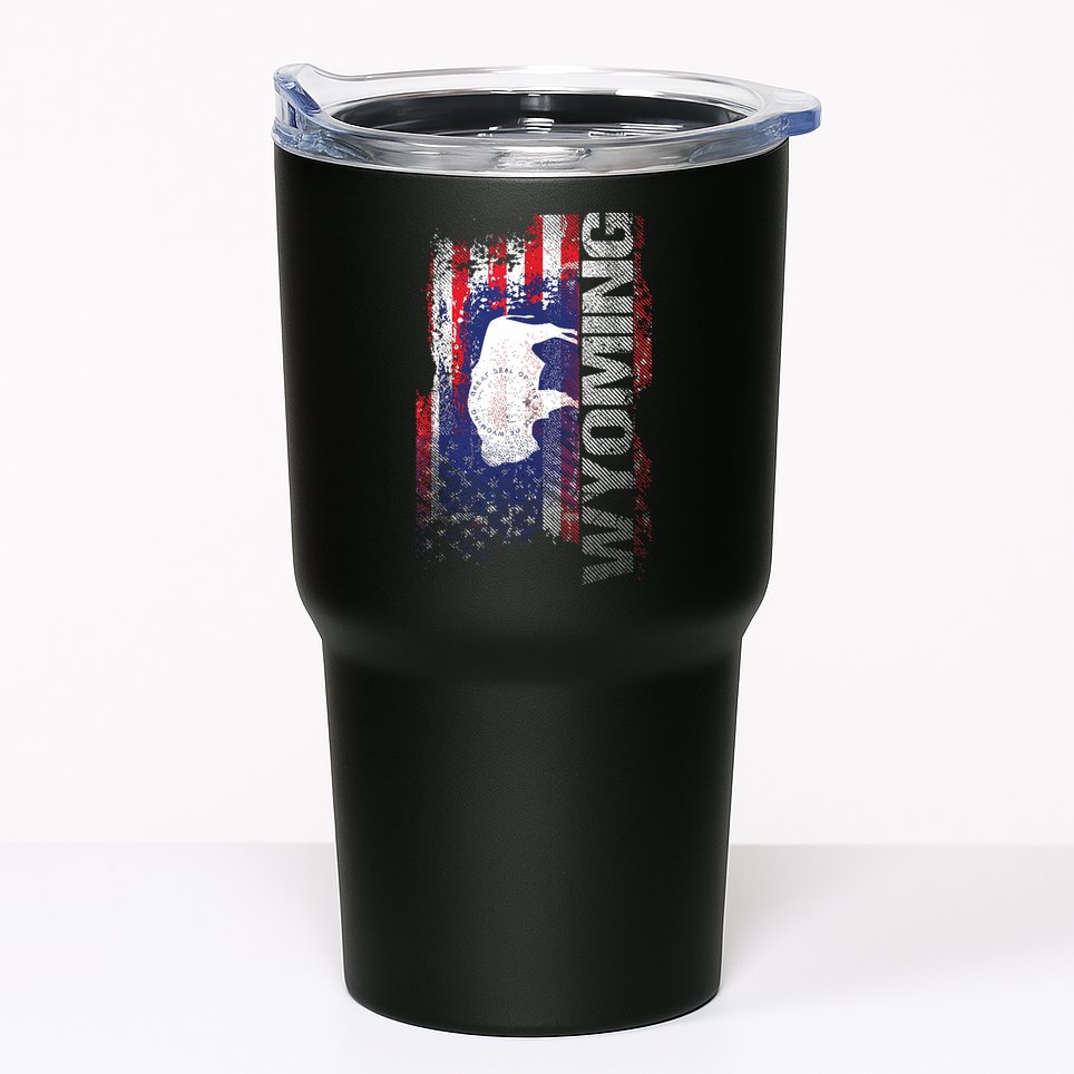 Wyoming State Usa Flag Souvenir Gift Tumbler