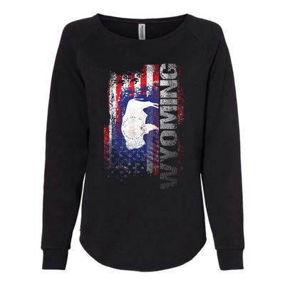 Wyoming State Usa Flag Souvenir Gift Womens California Wash Sweatshirt