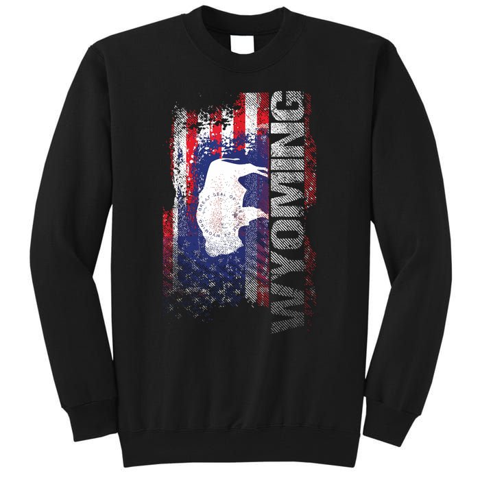 Wyoming State Usa Flag Souvenir Gift Tall Sweatshirt